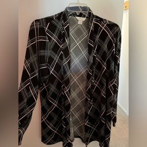 Light soft black,gray and pink striped business jacket. Check Banks 2x